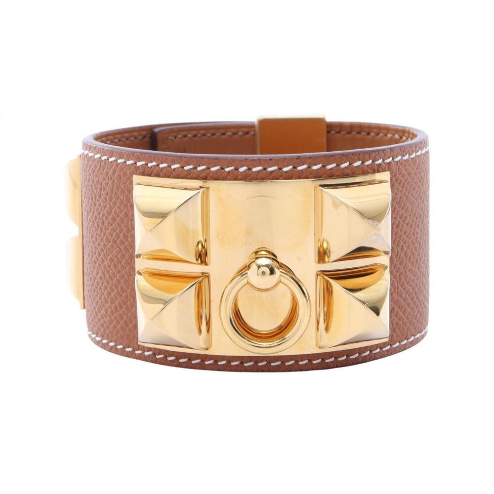 Hermes HERMES U stamp Collier de Chien bracelet accessory GP (gold plated) Ve...